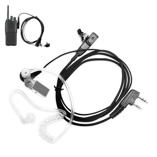 Walkie Talkie Earpiece with Mic Ear Piece for Radio Radio Earpiece 2 Pin Walkie Talkie Headset Suitable for Retevis Baofeng Kenwood 2-pin Security Ear Pieces for Security Guard Accessories