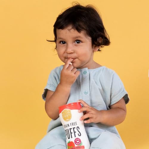 Image of Serenity Kids 6+ Months Grain Free Puffs Toddler & Baby Snack | No Added Sugar, Gluten & Rice Free, Allergen Free | Made with Organic Cassava, Veggies, and Herbs | Tomato & Mushroom | 1 Count