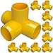 FORMUFIT F0124WT-YE-10 4-Way Tee PVC Fitting, Furniture Grade, 1/2" Size, Yellow (Pack of 10)