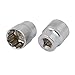 Aexit 1/2-inch Square Hand Operated Tools Drive 27mm 12-Point Shallow Impact Socket Silver Tone 2pcs Model:22as480qo594