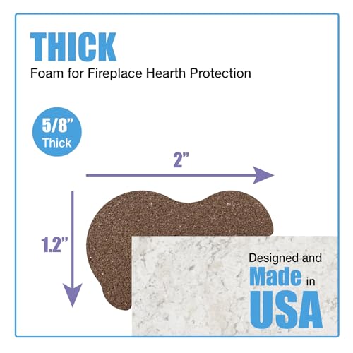 Image of KidKusion Extra Long Hearth Cushion | Made in USA | Brown | 14.33 Ft of Padding | Child Safety, Edge and Corner Guard, Baby Proof Fireplace Bumper