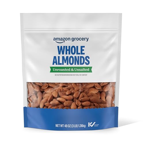 Amazon Brand - Happy Belly Whole Raw Almonds, 48 ounce (Pack of 1)