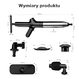 Wiltec Ciśnieniowy przepychacz do rur z manometrem i różnymi końcówkami i akcesoriami, udrażniacz do wc, odpływu liniowego, zlewu, toalety i rur