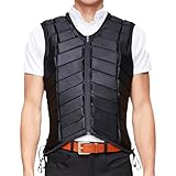 Lmatwnie Equestrian Safety Vest Professional Rodeo Eventing Horse Riding Protective Unisex Waistcoat for Adults, Black(L)