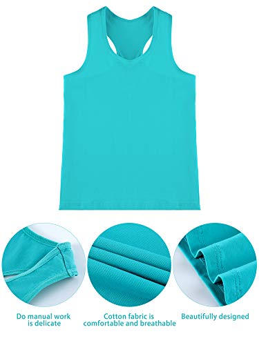 Image of SATINIOR 4 Pieces Girls Dance Tank Tops Racerback Crop Tops Sleeveless Dance Clothes for Girls Gymnastics