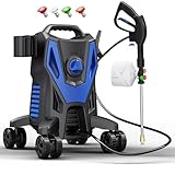 QIOMALA 4800PSI PowerWasher with 4 Quick Connect Nozzles, Foam Cannon for Car, Lane, Patio Cleaning