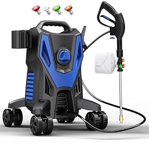 4800PSI PowerWasher with 4 Quick Connect Nozzles, Foam Cannon for Car, Lane, Patio Cleaning