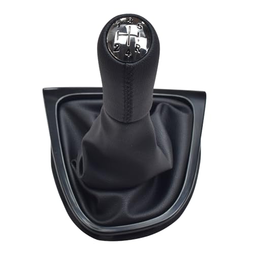 Kakulkomen 5 Speed Leather Gear Stick Gaiter for Renault Clio IV 2012-2020 Black Boot Cover Gaitor Collar