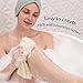 myHomeBody Exfoliating Washcloths for Showering, Loofah Body Scrubber Exfoliator, Back Shower Towel, Bath Washer for Exfoliation, Cream, Set of 2