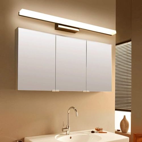 Miroir de salle de bain LED avec applique murale étanche au design épuré