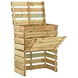 Gecheer Compostiera in legno di pino, 80 x 50 x 100 cm, per rifiuti da giardino con coperchio, resistente alla decomposizione, per gli amanti della natura