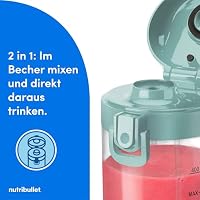 nutribullet Portable, Smoothie Maker to go, 475 ml BPA-freier Becher, kabellos, wiederaufladbar für 15+ Mixvorgänge, tragbarer mini Mixer für mix & go, zerkleinert Eis & Obst, Hellblau, NBP003LBL – Ansicht 5