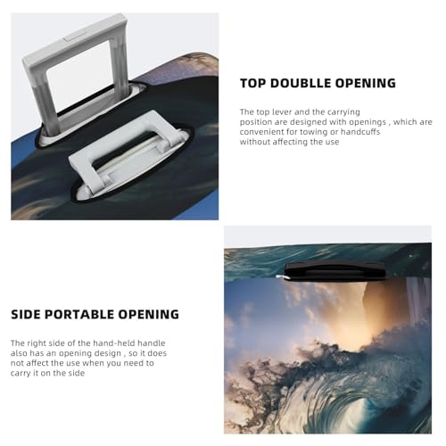 BREAUX Beautiful ocean waves print Trolley Suitcase Protective Cover Luggage Protective Cover Unique Double Sided Pattern4