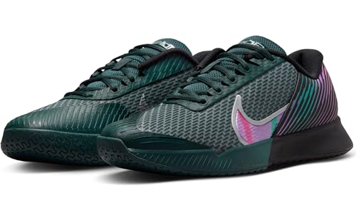 Nike Nike Men's M Zoom Vapor Pro 2 Hc PRM Low, Black Multi Colour Deep Jungle Clear Jade, 7.5 US