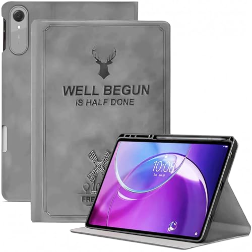 Image of ProElite Case Cover for Lenovo Idea Tab Pro 2nd Gen 13 inch 2026, Deer Flip case Cover for Lenovo Idea Tab Pro 2nd Gen 13 inch Case with Pen Holder [Auto Sleep Wake Feature], Grey