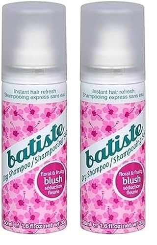Batiste Shampooing Sec, Blush, Rafraichit les Cheveux et Apporte du Volume, Parfum Floral et Féminin, Absorbe Excès de Sebum, Sans Rinçage, 50ml (Lot de 2)