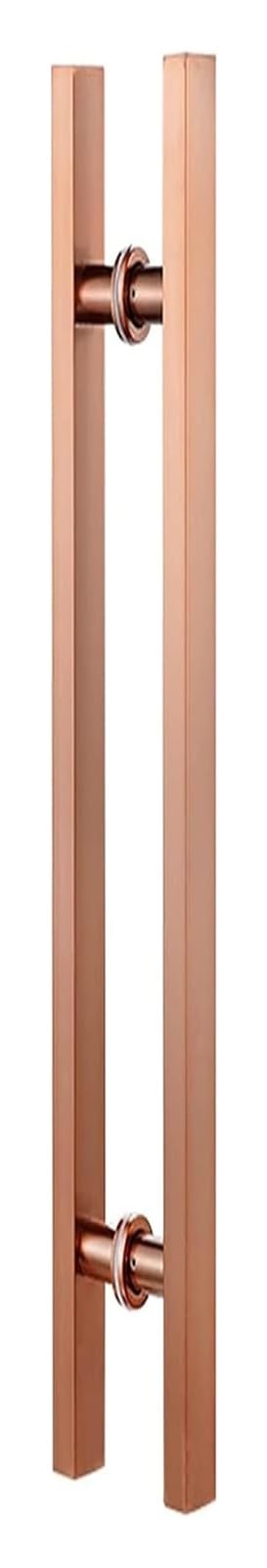 CWCQGH Push Pull Door Handle, Sliding Barn Door Handle, Entry Push Pull Bar Door Handle, H Shape Double Side Door Handle,Rose Gold-50cm