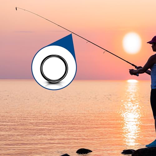 Sosation 70 Pcs Fishing Rod Tip Repair Kit Fishing Pole Eyelet Repair Kit Ceramic Guide Rings 14 Sizes 0.09-1.17 Inch, Black - Thumbnail 5