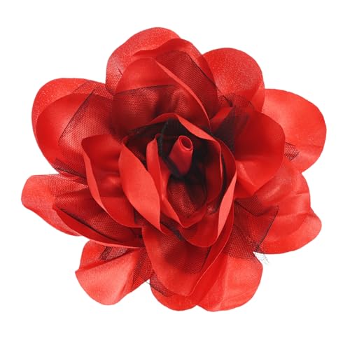Image of M METERXITY Large Women's Brooches Lapel Pin, Lapel Pins Dainty Satin Fabric Big Camellia Flower Hair Clip Dancer Pin Up for Hats /Parties /Clothes
