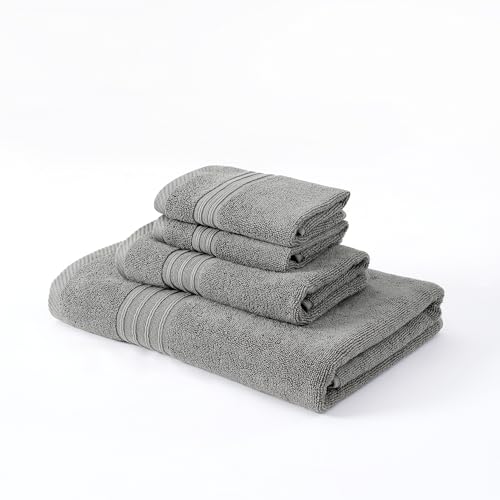 Modern Threads 6 Piece Set, 2 Bath Towels, 2 Hand Towels, 2 Washcloths Yarn Dyed Jacquard/Solid Towel Set Ophelia Stone - Cosy Home Interiors Modern Threads 6 Piece Set, 2 Bath Towels, 2 Hand Towels, 2 Washcloths Yarn Dyed Jacquard/Solid Towel Set Ophelia Stone - Image 8