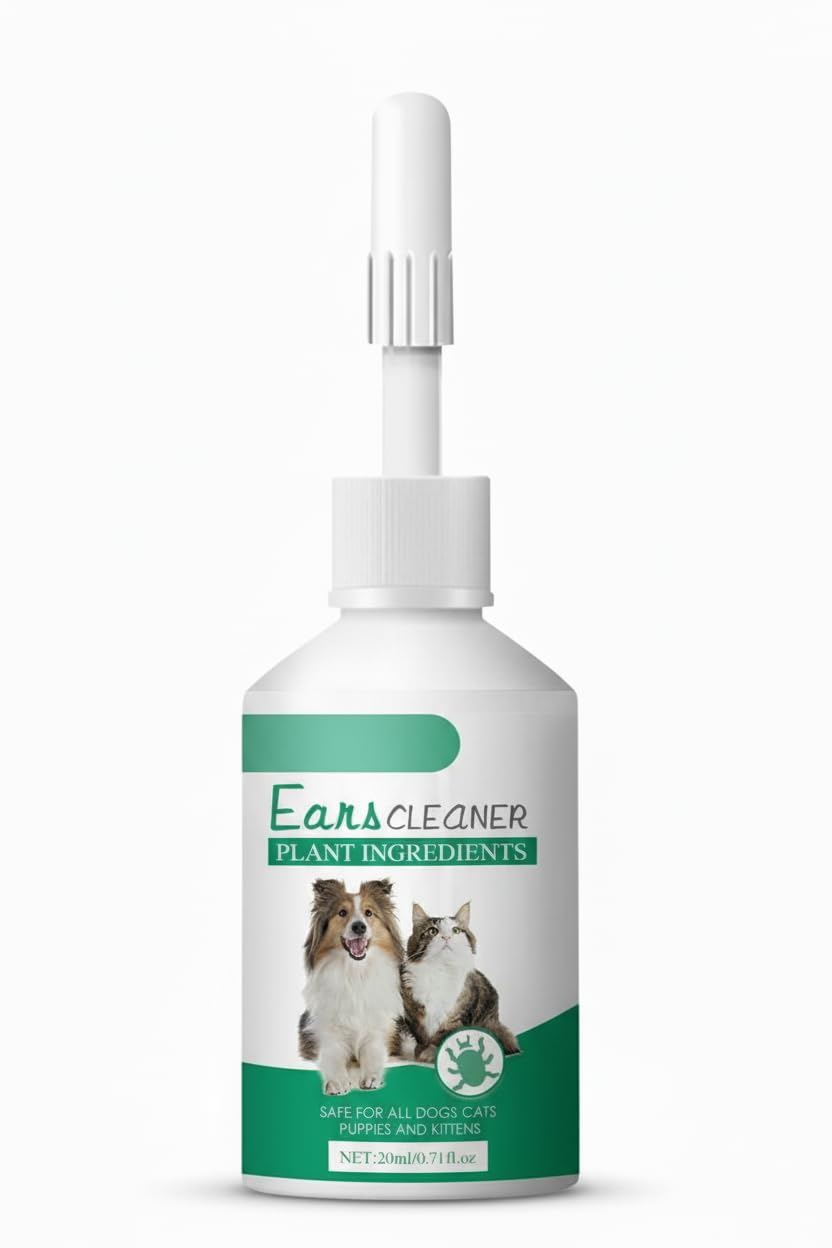 NALACAL Ear Cleaner for Dogs & Cats, Natural Ear Solution for Itch Relief and Deodorizing, Cleans Ear Canal and Prevents Infections, Advanced Gentle Dog & Cat Ear Care (20ml)