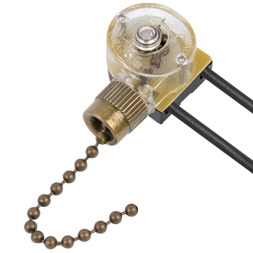 Image of Zing Ear ZE-109 On-Off Ceiling Fan Switch, Pull Chain Cord Switch, Compatible with Hunter Ceiling Fans, Appliances, Replacement Speed Control Switch (Bronze Pull Chain)