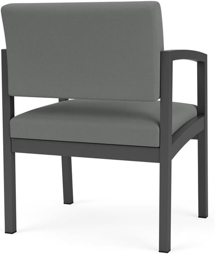 Lenox Steel Reception Waiting Oversize Guest Chair/Charcoal Steel/Light Gray