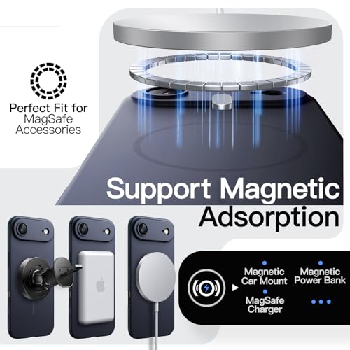 Image of JETech Magnetic Slim Case for iPhone Air, Compatible with MagSafe, Ultra-Thin Lightweight Minimalist Phone Cover with Matte Finish and Full Camera Lens Protection, 6.5-Inch Display (Deep Blue)