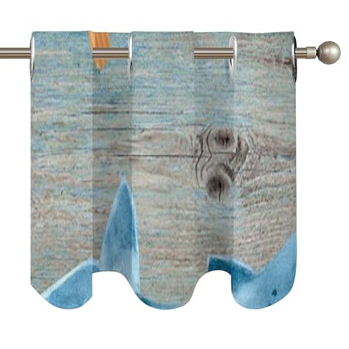 2 cenefas de timón y ballena rústicas para cocina de playa 52x18 5