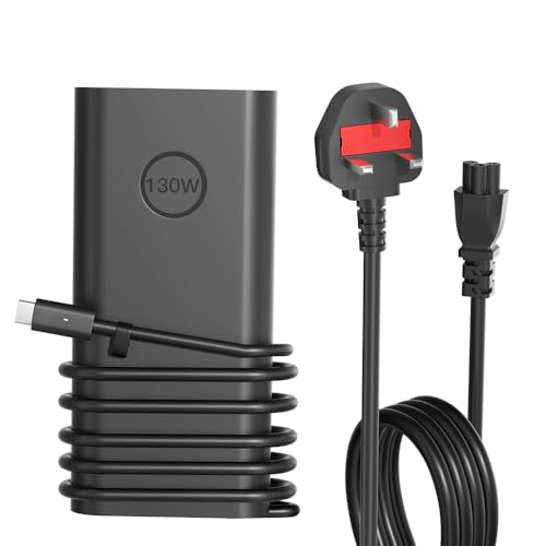 Image of SLRIOYS 130W USB C Charger Compatible with Dell Pro Max/Inspiron 14 16 Plus Latitude 5521 XPS 17 16 15 9720 9710 9700 9640 9530 9510 9500 Precision 5680 5770 5570 5530 5470 3551 3581 3571 3541 Laptop