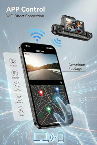 TORINKIND 4 Channel 360° Dash Cam, 2.5K Front + 1080P, GPS & 128GB Card | Built-in GPS; 128GB card included; 5.8G WiFi APP; G-Sensor; IR night vision; 24H parking mode (hardwire kit sold separately) - image 9