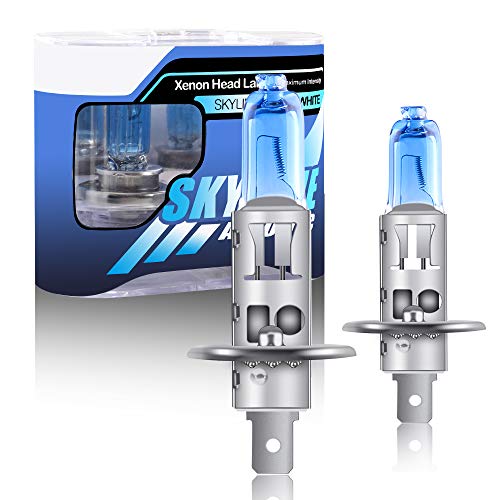 KaiDengZhe H1 Ampoules Phares Voiture Ampoule Halogène 55W 12V Auto Phare de Voiture Feux de Route/Croisement de Remplacement 5000K-Xénon Blanc (2 pièces)