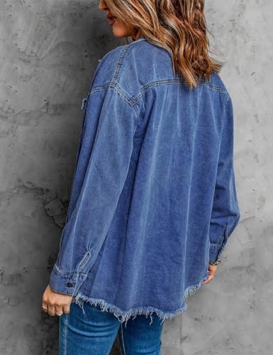 image for Vetinee Women's Womens Clothes Oversized Boyfriend Nightfall Blue Fron