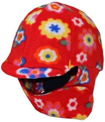 Fleece Equestrian Riding Helmet Cover - Red Flower