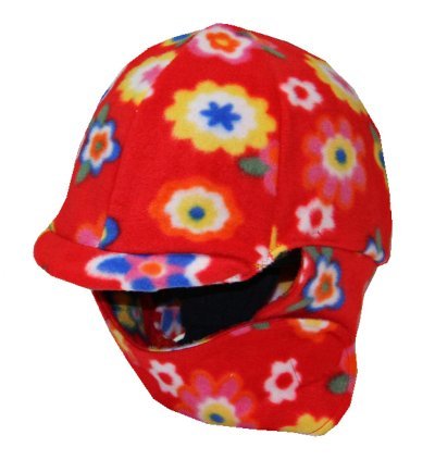 Fleece Equestrian Riding Helmet Cover - Red Flower