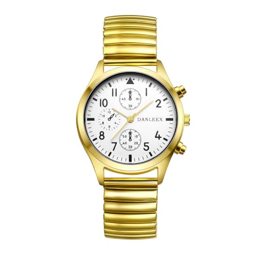 腕時計 メンズ 精鋼 防水: 弾性ベルト 見やすい文字盤 シンプル うで時計 ウォッチ 金色 アラビア数字 時計 模擬 クォーツ 学生 人気 ゴールド