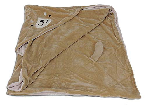 Super Soft Wearable Hooded Animal Blankets for Kids - Brown Dog