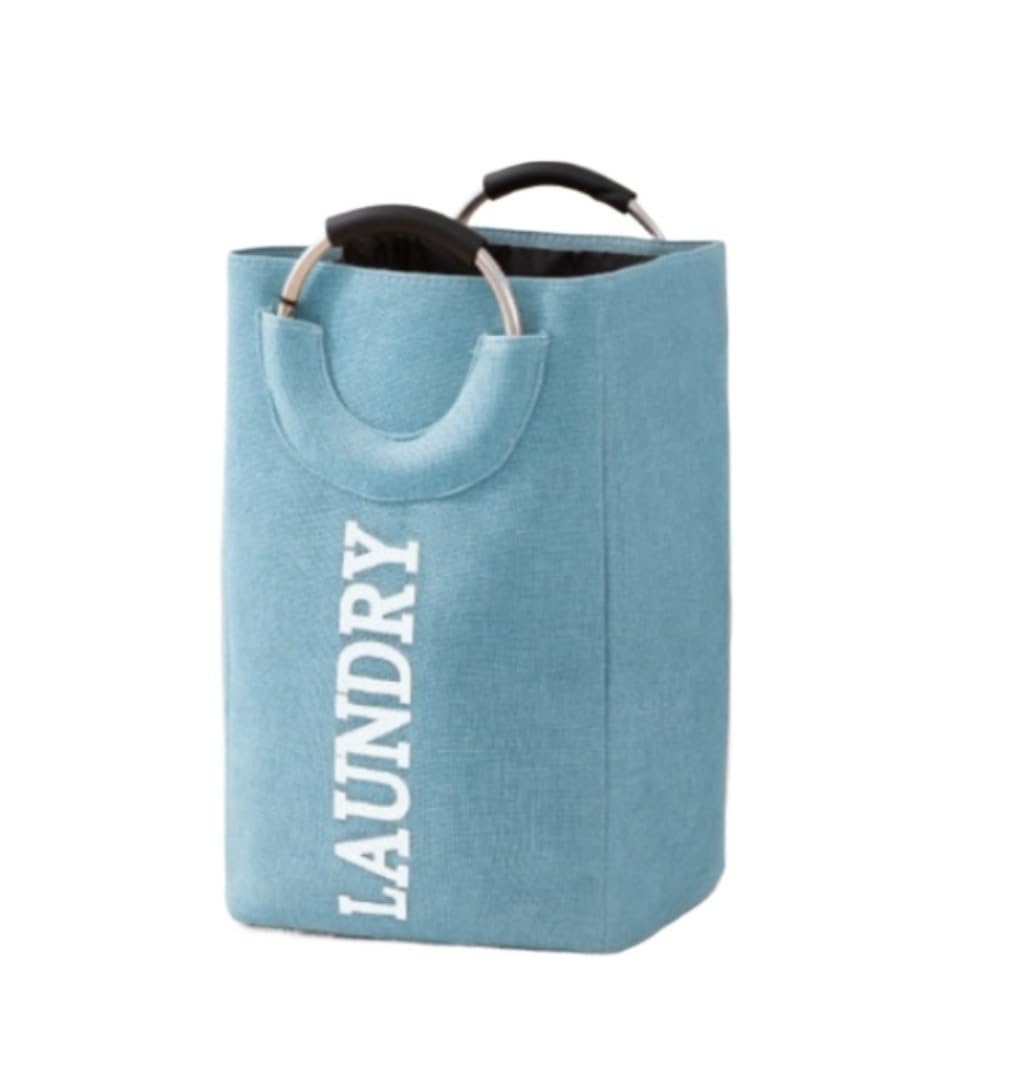 Storage Clothes Foldable Laundry Basket With Handles Storage Cotton Linen Hamper Clothes Bag Washing Bin Baskets Organizer Nursery(D)
