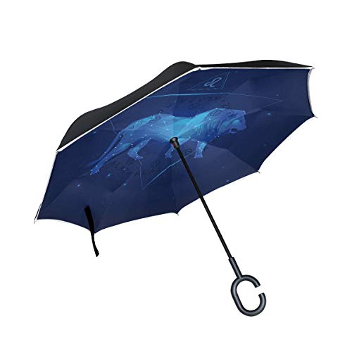 hengpai Leo Star Reverse Inverted Inside Out Umbrella Cars Unigue Windproof UV Proof Double Layer for Women