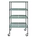 Focus Foodservice FMPS2436694 FPS-Plus Mobile Polymer Shelving, 4 Shelf, 24" x 36" Shelf Size, 5" Polyurethane Swivel casters, 4 Bumpers, 1000 lbs Capacity