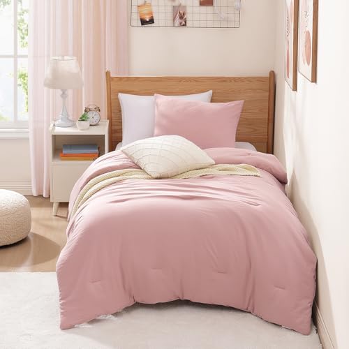 Twin/Twin XL Comforter Set-2 Pieces Soft Pink Comforter Dorm Bedding