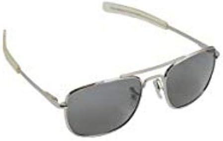 HUMVEE HMV-52B-SILVR Polarized Bayonette Style Military Sunglasses with Gray Lenses and Chrome Silver Frame, 52mm