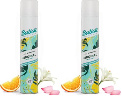 Image of Batiste Dry Shampoo Original 350ml, Fresh & Clean Fragrance, No Rinse Spray to Refresh Hair in Between Washes (Pack of 2)