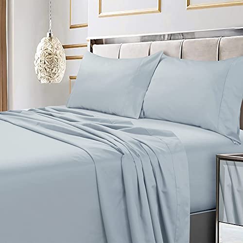 Image of Tribeca Living King Egyptian Cotton Sateen Sheet Set,