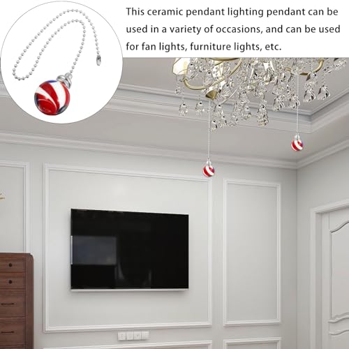 Image of OSALADI Ceiling Fan Pull Chains Ball Pull Chain Extender Fan Light Light Fixture Pendant Hanging Ornament for Ceiling Lamp
