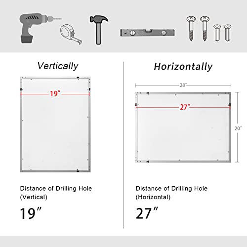 Fralimk Led Bathroom Vanity Mirror 20X28 Inch Lighted Bathroom Wall Mirror, Dimmable Lighted Vanity Bathroom Mirror With Lights (3 Modes), Anti-Fog Bathroom Led Mirrors, Horizontal/Vertical Hanging #TOP6