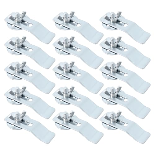 Briny River 15 peças 6,7 x 2 cm M6 clipes de metal para montagem em baixo bancada, suporte de montagem para pia redonda clipes hardware de reparação de instalação suportes de fixação para casa de
