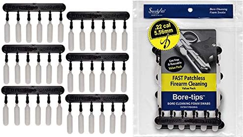 Bore-Tips® Gun Cleaning Barrel Swabs – .22 Cal / .223 Cal / 5.56mm | Reusable, Lint-Free Foam Bore Cleaning Tips by Swab-its® | Made in USA (41-2206)