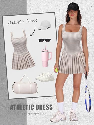 Image of NIASHOT Athletic Dress for Women with Shorts Sleeveless Womens Golf Dress