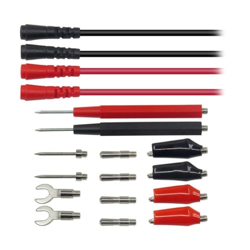 Pomoflexi Kit de Cables de Prueba para Multímetro Juego de Cables de Prueba de Repuesto Pinzas de Cocodrilo Conectores Tipo Banana Sondas de Prueba Conectores Tipo Banana para Multímetro
